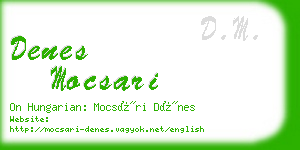 denes mocsari business card